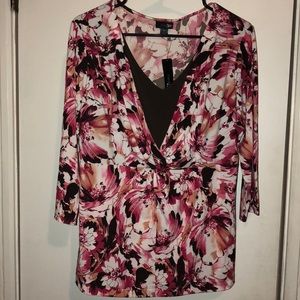 Pink floral blouse